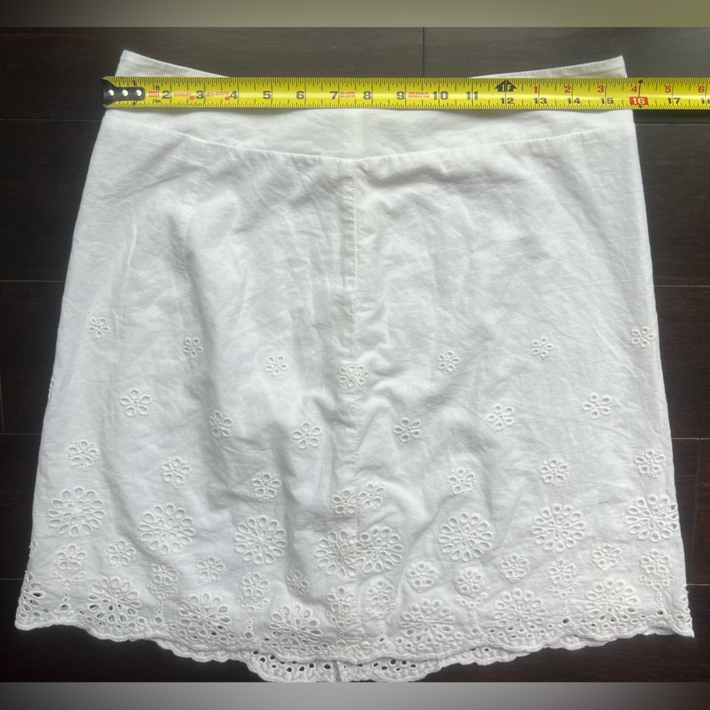 Love, Fire White Eyelet Embroidered A-Line Cotton Skirt Juniors Large - Picture 5 of 13